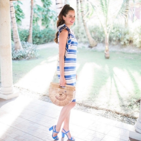 Banana Republic One Shoulder Striped Sheath Dress Size 0 - Picture 4 of 12